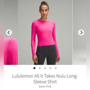 Lululemon All It Takes Nulu Long- Sleeve Shirt - size 6